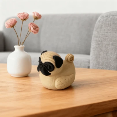 1pc Cute Bulldog Sculpture, Creative Home Decor, Pet Lover's Decorative Art, Indoor/Outdoor Office/Living Room Decor, 2026 New Year & Christmas Gift, Children's Room Gift For Kids