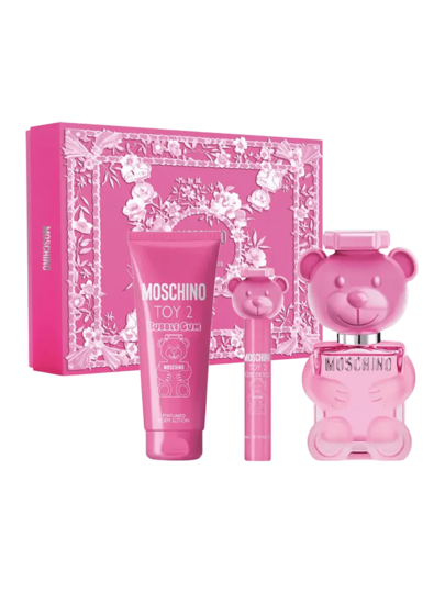 Moschino Toy 2 Bubble Gum 3 Pcs Set For Women (EDT 3.4oz+EDT 10ml+Body Lotion 3.4oz) Gift Box, Kits 3.4oz/100ml*2+0.3oz/10ml Floral Fruity Girlfriend Wife Mother Friend Birthday Graduation Party Travel Camping Outdoors School Campus Trip Festivals Anniversary Office Winter Christmas Special Occasions, Party