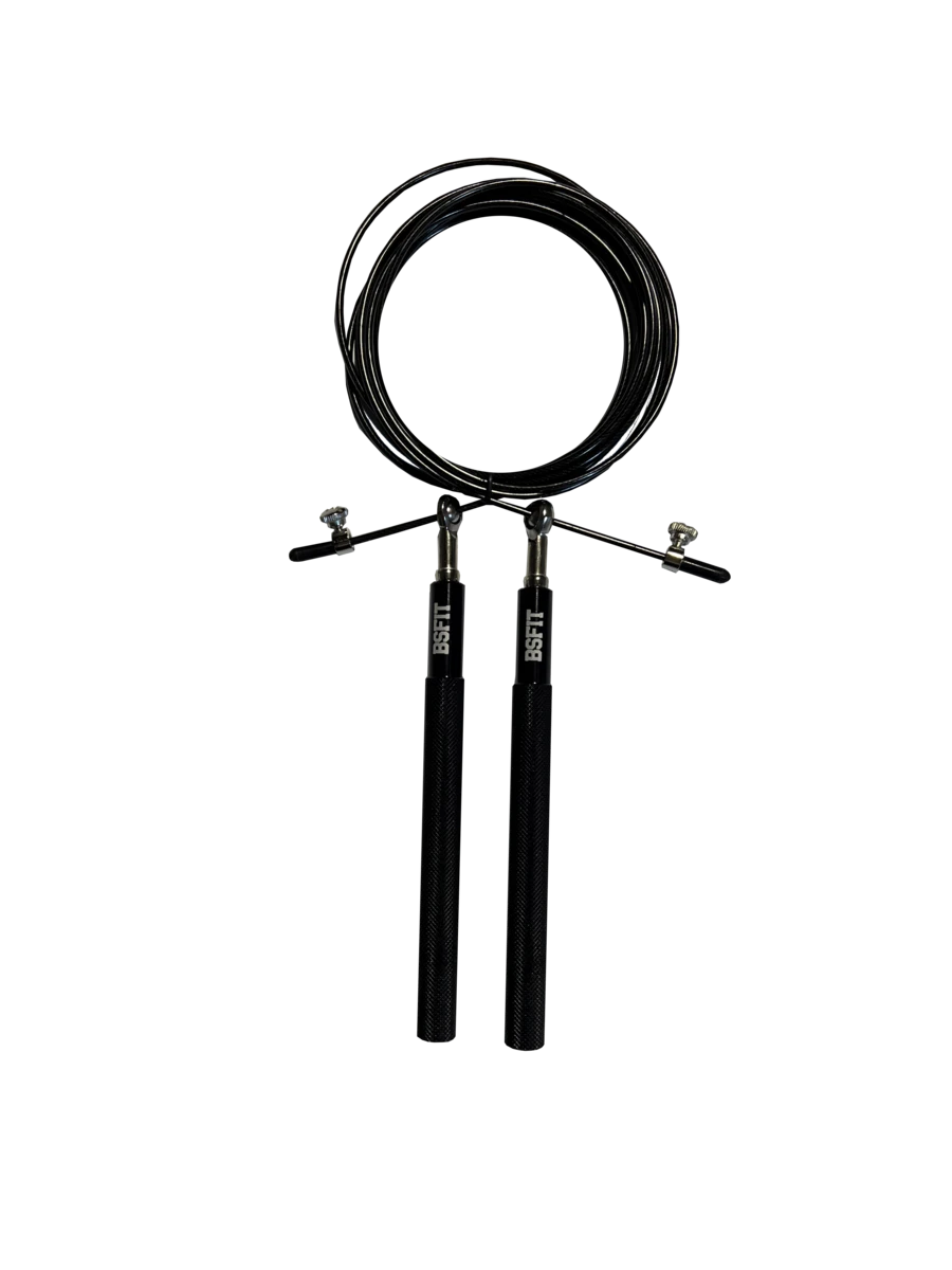 BSFIT Corda de Pular | Corda Profissional para Fitness e Boxe | Corda de Pular em PVC, Treinamento de Velocidade e Corda de Boxe em Silicone | Durável e Leve com Alta Adaptabilidade. - Preto - Ver 1