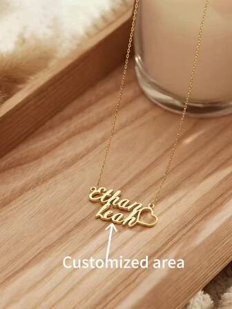 Un collar personalizado con forma de corazón de acero inoxidable con dos nombres, perfecto para parejas, aniversarios, San Valentín, Año Nuevo, regalos de cumpleaños o como un simple collar para tu novia.