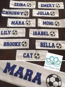 2pcs Personalized Sports Team Headbands, Sports Headbands, Sports Team Gear, Girls Sweatbands, Football Headbands, Basketball Headbands - Item 1 - View 3
