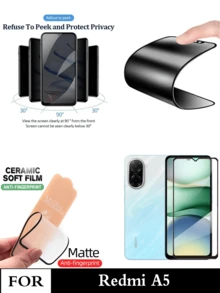 Redmi A5 四合一贴膜（防窥隐私陶瓷膜+磨砂软陶瓷膜+后盖膜+镜头膜） - 黑色 - 查看 6