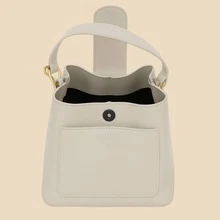 Crossbody Bag With Dividers, Hand Strap And External Pocket - Màu be - Xem 3