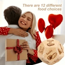 1pc Couples Wooden Food Choice Dice - Fun Romantic Date Game - Perfect Gift For Boyfriend, Girlfriend, Husband For Valentine's Day, Anniversary, Birthday, Christmas - A - View 5