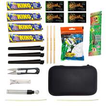 MEGA Kit 22 Complete Items Silk Mouthpiece  Case Mocó Scissors Pestle Silk And Glass Mouthpiece With Mouthpiece Cleaner - 黑色 - 查看 1