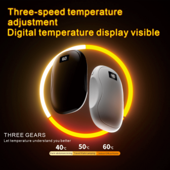 Calentador eléctrico recargable 2 en 1, batería de 3600mAh, calentador eléctrico con control de temperatura, pantalla de temperatura y potencia, batería externa de emergencia, calentador portátil de calentamiento rápido, adecuado para hombres, mujeres, caza y camping, opción de regalo de Navidad perfecta