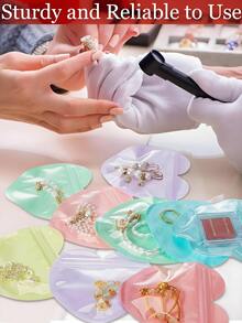 30 piezas - Bolsas pequeñas de joyería para el Día de San Valentín, bolsas de embalaje con forma de corazón, bolsas de regalo lindas, bolsas selladas transparentes y reutilizables, adecuadas para el embalaje de joyas, bodas, cumpleaños, Halloween, Día de San Valentín, Navidad, fiestas, embalaje de regalos, bolsas de regalo para el Día de la Madre (colores aleatorios) - Multicolor - Ver 9
