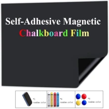Magnetic Blackboard Wall Sticker, Writable & Erasable Blackboard Paper, Easy To Clean, Self-Adhesive & Removable Blackboard, Variety Of Sizes Available, Suitable For Office And Home Use, Comes With Water-Soluble Chalk, Magnetic Eraser And Magnets - Multicolor - View 1