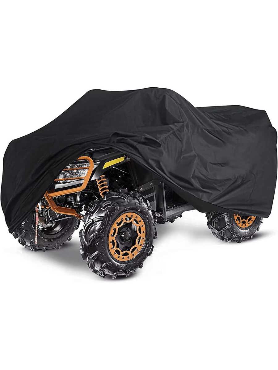 Cubierta impermeable para ATV, cubierta cuádruple, resistente al agua, para todo tipo de clima, cubierta de 4 ruedas con protección contra el sol, la lluvia y la nieve - Negro - Ver 1