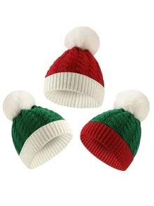1pc High-Quality Hat, Comfortable Thick Plush Christmas Hat For Holiday Party, Unisex Santa Hat, Merry Christmas - Multicolor - View 2
