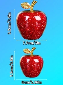 1pc Elegant Crystal Apple, Creative Gift, Ideal Collectible Souvenir, Suitable For Living Room, Bedroom, Office, Party, Wedding, Thanksgiving Decoration And Gift For Friends, Housewarming, Valentine's Day, Party - Multicolor - View 8