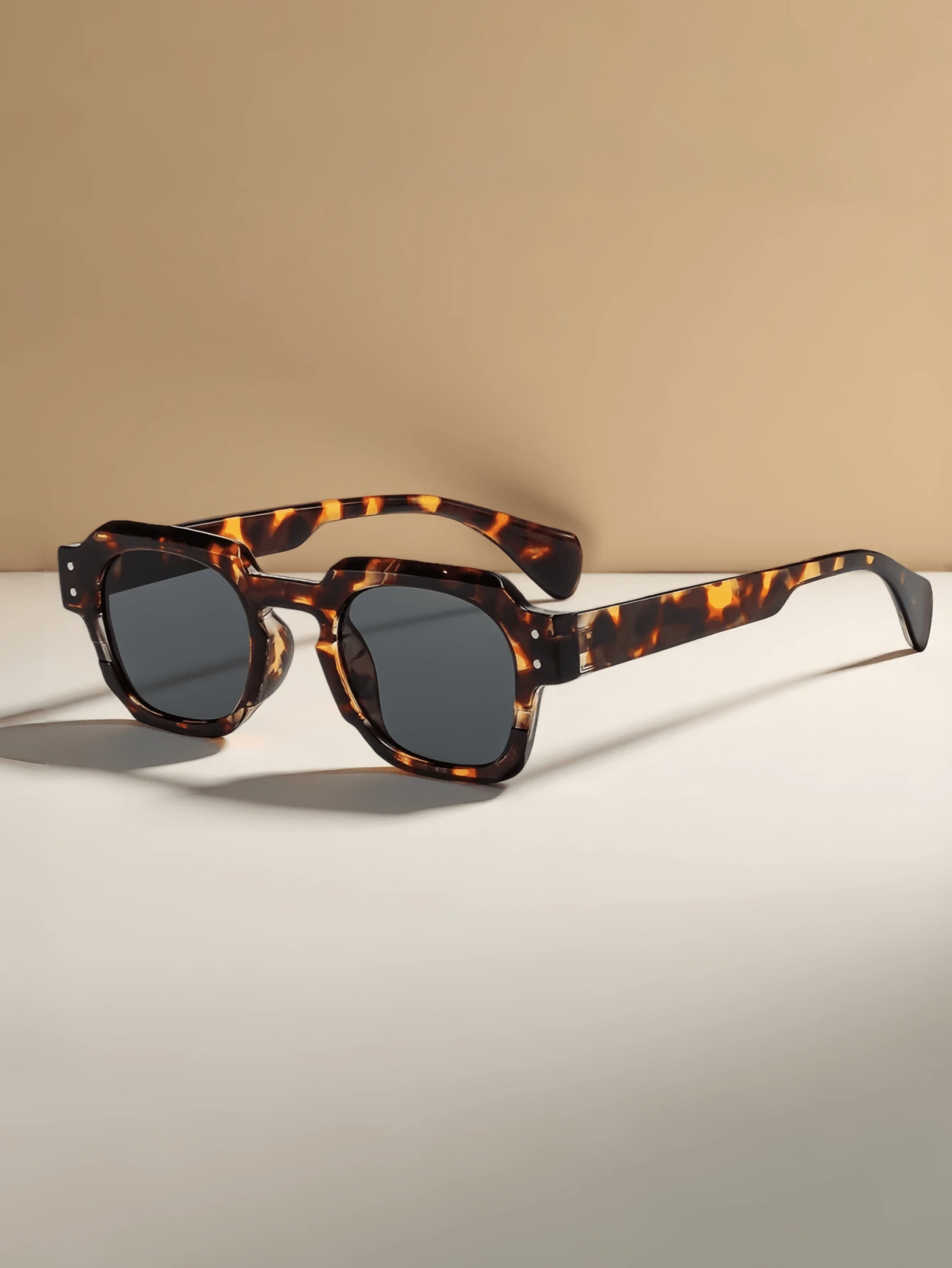 2/1 件方形框架时尚眼镜，男女通用时尚矩形时尚眼镜，具有 UV400 防护，黑色框架 - 彩色 - 查看 1