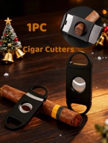 Premium Dual Blade Stainless Steel Cigar Cutter - Professional Precision Cutting Tool, Crafted For Cigar Enthusiasts, Luxury Cigar Accessory, Equipped With Sharp Blades, Ideal Gift For Cigar Lovers, Made Of Durable Stainless Steel, Perfect For Trimming Cigars, Halloween DIY, Multi-Purpose Cutting And Household Use. A Versatile, High-Precision Tool To Meet Smoking Accessories And Various Cutting Needs.