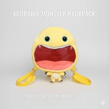 nailong Nylon Cartoon Cute Youth Multi-Function Large Capacity Backpack, Yellow Transparent Backpack, Big Head Small Body Creative Design Backpack, Birthday And Christmas Gift - Multicolor - View 5