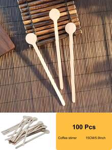 50/100/106PCS Disposable Coffee Stir Stick Set - DIY Smile Pattern Design With Heart-Shaped Coasters, Valentine's Day Gift, 5.9-Inch Round Head, Compact & Easy To Grip