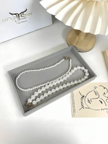 Tavă pentru bijuterii, tavă de afișare a bijuterii, tavă de afișare a colierelor/inelelor, cutie de bijuterii separatoare, organizator de bijuterii stivuibil, potrivit pentru mese de toaletă, dulapuri, sertare, birouri etc. Cadouri de Halloween, cadouri de Crăciun, decorațiuni de toamnă, decorațiuni pentru dormitor.