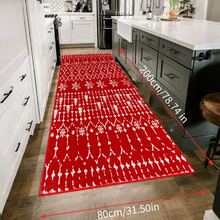 Christmas Snowflake Pattern Carpet - Thickened, Washable, Suitable For Living Room, Bedroom, Office, Etc. - Anti-Slip, Geometric Pattern, Christmas Decor - Multicolor - View 9