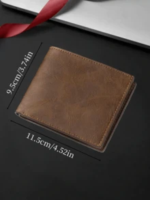 This Personalized Men's Short Solid Color Wallet Is Made Of PU Leather. The Simple Folding PU Wallet Features Multiple Card Slots And Makes It A Perfect Personalized Gift For Brothers, Fathers, And Boyfriends. It's Suitable For Anniversaries, Father's Day, Christmas, And Valentine's Day.