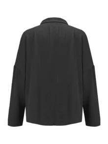 Women's Lightweight Long-Sleeved Blouse, Casual Summer Shirt - 黑色 - 查看 5