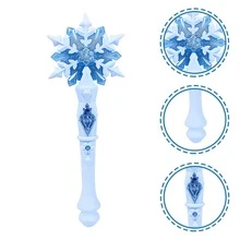 Flashing & Musical Snowflake Magic Wand, Blue/Purple, Suitable For Children's Party Games/Princess Costume Accessories/Stage Props/Pretend Play Music Toys, Surprise Gift For Girls/Birthday/New Year/Holiday/Christmas