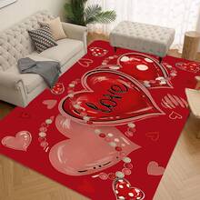 1/2pcs Valentine's Day Theme Kitchen Rug Set - Non-Slip Polyester Mats, Machine Washable, Rectangular Red Heart Design For Anniversary, Wedding, Kitchen Decor, Valentine's Day Gift, Valentine's Day Decoration - Multicolor - View 15