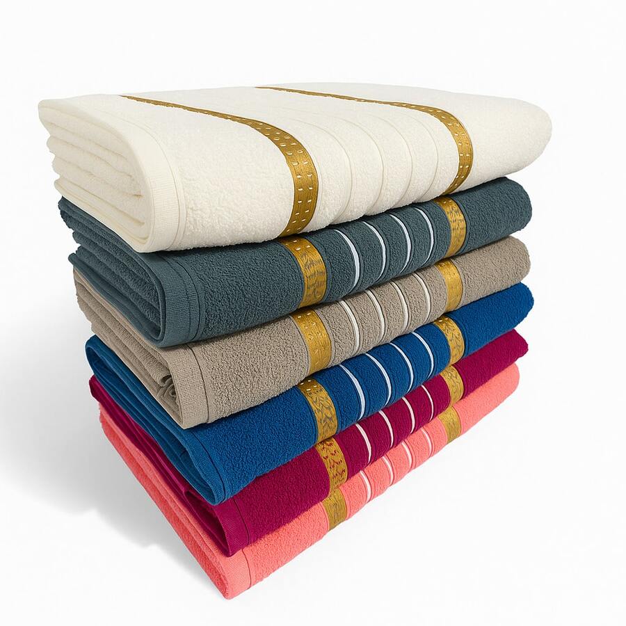 3 Large 100% Cotton Bath Towels – Comfort, Softness And Absorption - Rubi New Collection - hỗn hợp - Xem 1