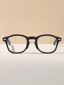 1副复古圆形镜框电脑眼镜，时尚商务休闲眼镜，撞色装饰 - 彩色 - 查看 4