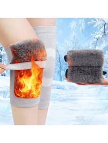 1pair,Outdoor Sports, Warm And Windproof In Autumn And Winter, With Thickened Rabbit Fur To Protect Knees, Warm And Cold Legs For Men And Women, Joint Protection For Cycling And Cycling In Autumn And Winter,Suitable For Individuals Weighing 110-140 Pounds