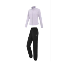 CAMEL CROWN Ensemble tenue de yoga pour femmes, survêtement pour le matin en automne/hiver, coupe-vent, ajusté, décontracté, doublé polaire, veste et pantalon de sport chauds, ensemble 2 pièces