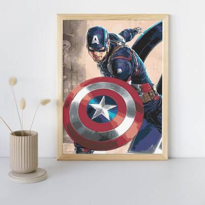  PICTURING BY NUMBERS Painting - Captain America Marvel 40x50 Cm