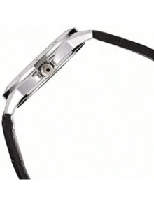 Casio MTP-V004L-7A Men's Casual Round Quartz Watch, Black Leather Strap, Classic Minimalist Wristwatch, Business Watch, Ideal Gift For Men, Daily & Office, Father's Day Anniversary - Silver - View 8