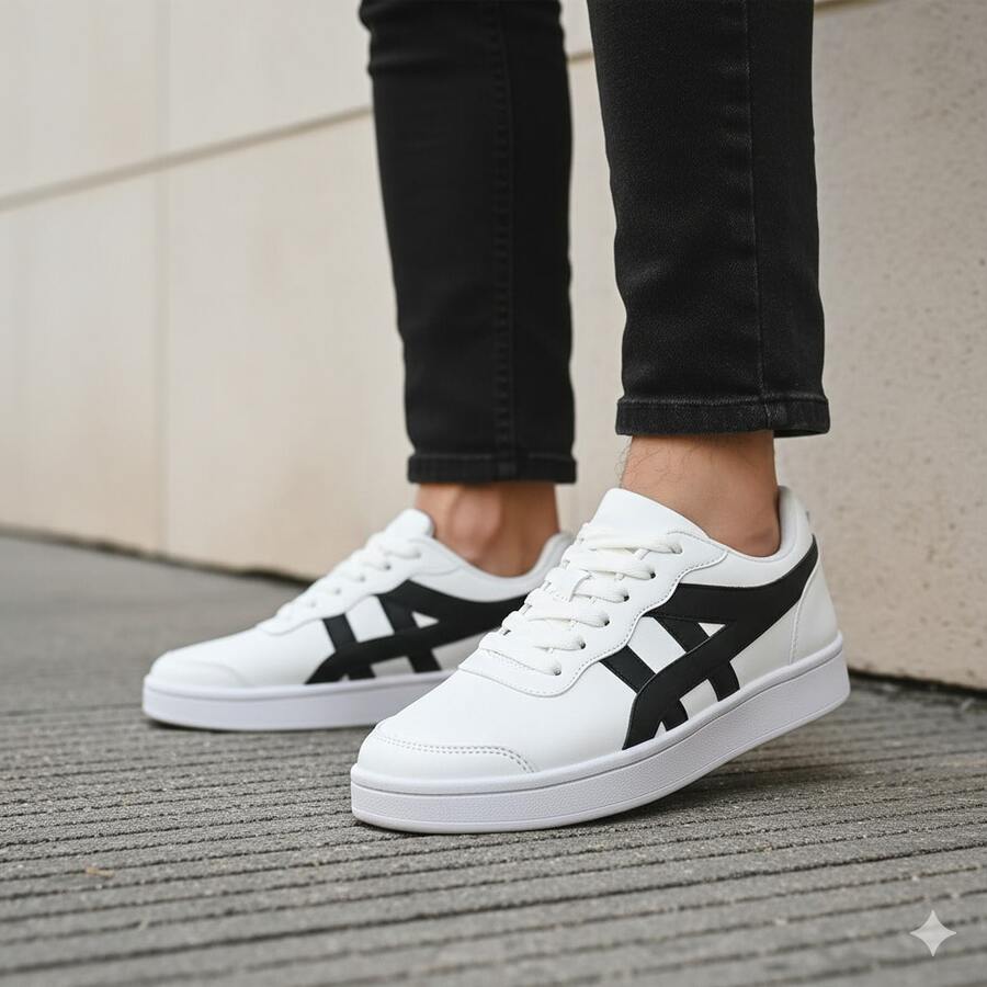 Men's Casual Skater Sneakers, Super Comfortable, Casual And Sporty. - 白色 白色 - 查看 1