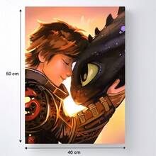 nerd hunters PINTURA POR NÚMEROS Joven héroe y dragón Pinturas 40x50 cm - Unitalla - Ver 4