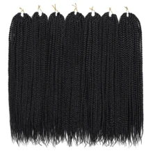 1/7 Box Braid Crochet Wig, 24/30 Inches Long, 18/126 Strands Black Box Braids Pre-Looped - Multicolor - View 15