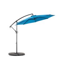 Outdoor Parasol, Stand And Base - Dark Blue + Steel + Garden & Outdoor - View 8