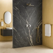 Bathroom Faucet Kit With Durable Chrome Finish, Wall-Mounted Hexagonal Design, Includes Escutcheon And Brass Cartridges Compatible With Shower Heads - 銀色 - 查看 8