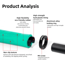 符合人体工程学的锁定式自行车把套，减震软山地车把套 - 彩色 - 查看 4