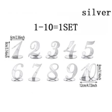 1 Set Acrylic Mirror Finish Table Numbers & Place Cards - Gold With Stand Base, Suitable For Wedding, Party, Ramadan, Valentine's Day, Birthday, Anniversary Events, Restaurant Decor - Multicolor - View 13