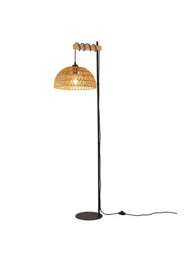 Alpinaluz "SALVIA" Wooden Vloer Lamp Beige Jute Rope Shade E27