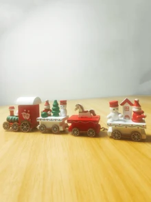 1 Piece Of Whimsical Wooden Train Decoration - Cute Showcase, Dining Table Center Decoration, Home Decoration, Handmade Wooden Gifts For Friends And Family, DIY Crafts For Home, No Electricity Decoration, Note: Pure Handmade Product, Some Details And Pictures Are Slightly Different - Multicolor - View 10