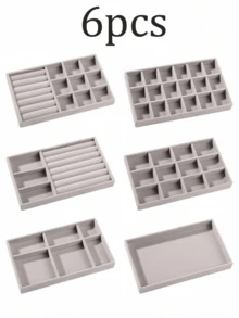 Tavă pentru bijuterii, tavă de afișare a bijuterii, tavă de afișare a colierelor/inelelor, cutie de bijuterii separatoare, organizator de bijuterii stivuibil, potrivit pentru mese de toaletă, dulapuri, sertare, birouri etc. Cadouri de Halloween, cadouri de Crăciun, decorațiuni de toamnă, decorațiuni pentru dormitor.