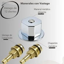 Bathroom Faucet Kit With Durable Chrome Finish, Wall-Mounted Hexagonal Design, Includes Escutcheon And Brass Cartridges Compatible With Shower Heads - 銀色 - 查看 2