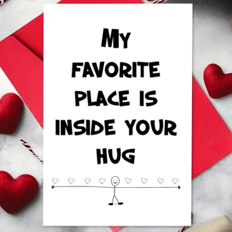 1 pieza Tarjeta de amor sincero Tarjeta de Navidad Tarjeta de cumpleaños Mi lugar favorito es en tu abrazo/Tarjeta del Día de San Valentín para esposa/esposo/novio/novia/Tarjeta de aniversario para esposa/Tarjeta de te extraño/Para él