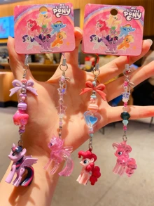 Móc khóa My Little Pony Twilight Sparkle - Móc khóa mũi 2 trong 1, cặp móc khóa điện thoại, móc khóa ba lô, móc khóa túi xách, mặt dây chuyền hình ngựa con hoạt hình dễ thương dễ thương có chi tiết đính hạt, thiết kế thời trang màu hồng, phụ kiện lý tưởng cho chìa khóa (móc khóa) túi xách (móc khóa túi xách) bé gái, thanh thiếu niên, người lớn, người hâm mộ MLP, sử dụng hàng ngày khi đi du lịch - Pinkie Pie - Xem 9