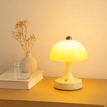 Nordic Mushroom Rechargeable LED Table Lamp, Warm Light Bedside Lamp For Bedroom Living Room, Minimalist Home Decor