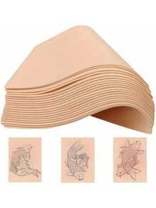 5/3/1 pieza Hojas de práctica de piel en blanco para tatuajes, piel de silicona suave de doble cara para tatuajes/cejas, 7.4x5.6 pulgadas, adecuado para principiantes en tatuajes - Multicolor - Ver 1