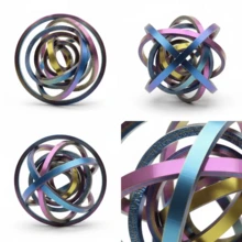 1pc 3D Rotating Gyroscope - Adult Stress-Relief Fidget Toy, Novel Mini Toy, Creative Gift For Christmas, New Year, And Valentine's Day, Rotating Interactive Game Prop, Fun Small Gift, Adult Leisure Party, Restlessness And Anxiety Relief, Focus Training, Unisex Interactive EDC Gear - Multicolor - View 2