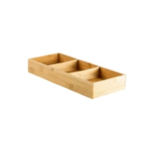 Organizador Multiuso de Gavetas 03 Nichos Cozinha Bambu Keep Ou - Marrom Claro - Visão 4