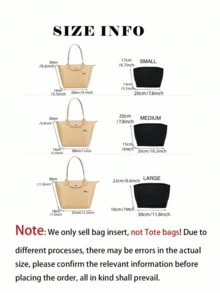 2025 Le Pliage 手提包收纳内胆，多口袋毛毡手提包收纳袋，带拉链，内置杯架 - 咖啡 - 查看 5