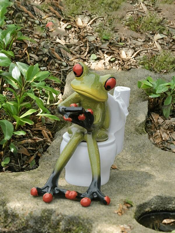 1 pieza Figura decorativa de rana de resina con diseño caprichoso - Maceta pequeña de rana hecha a mano contemporánea, diseño vibrante de ojos rojos, ideal para jardín interior y exterior, balcón y decoración de habitaciones, decoración versátil | Diseño juguetón | Artesanía detallada, decoración de jardín con ranas